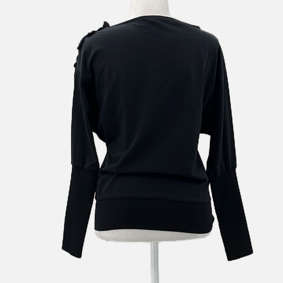 Anteprima Macrame & Beads Long Sleeve Knit Top in Black - Size Small - Picture 5 of 10